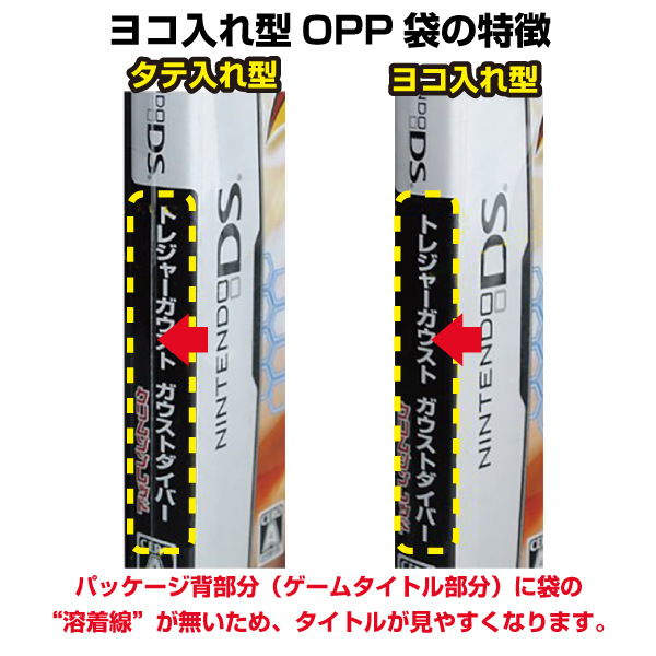 OPP袋　142×142mm／DSソフト対応（ヨコ入れ型）100枚入り